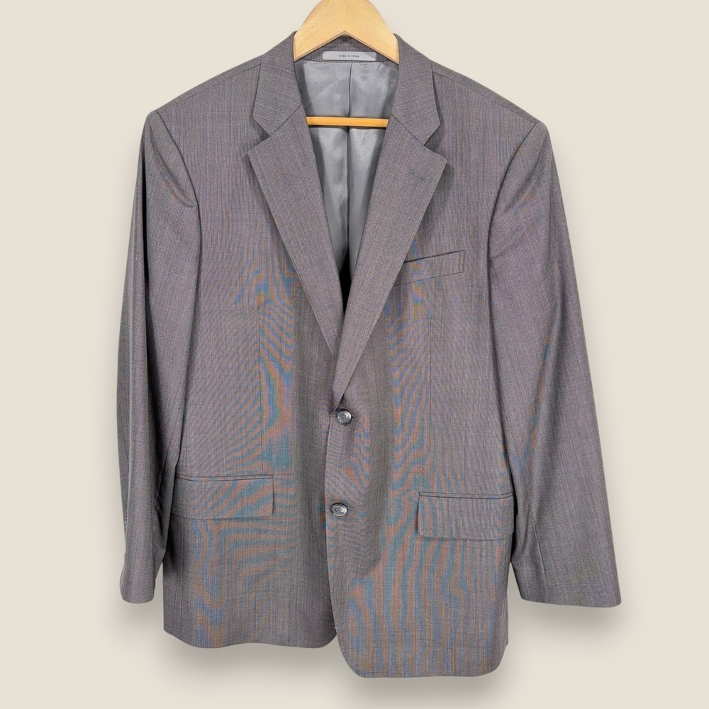 John W Nordstrom Travel Reda Wool Blazer Sport Coat Men 42R Gray Two Button
